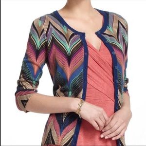EUC Anthro Tabitha Seared Chevron Cardigan Sweater